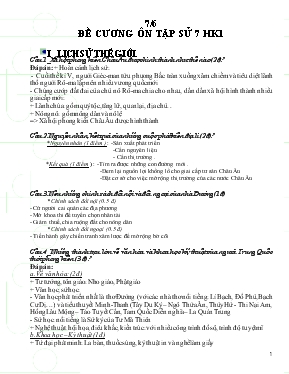 Giáo án Đề cương ôn tập sử 7 học kì 1